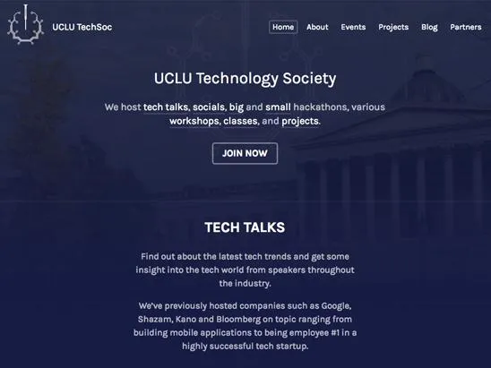 Screenshot of course results project